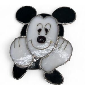 Disney Mickey Mouse Leaded Stained Glass Suncatcher Handmade Decor